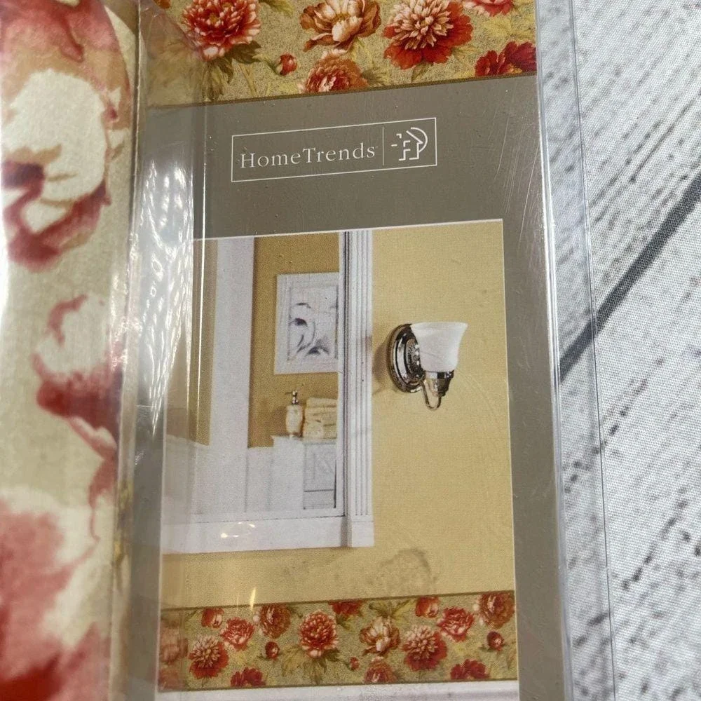 HomeTrends Classic Red Peony Wall Border Prepasted Floral 15ft x 6.87in